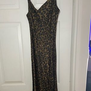 Zara Leopard Print Satin Dress; Size Small